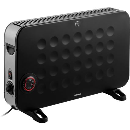 Sencor - Električni direktni grejač/konvektor 750/1250/2000W/230V termostat IP24 crna