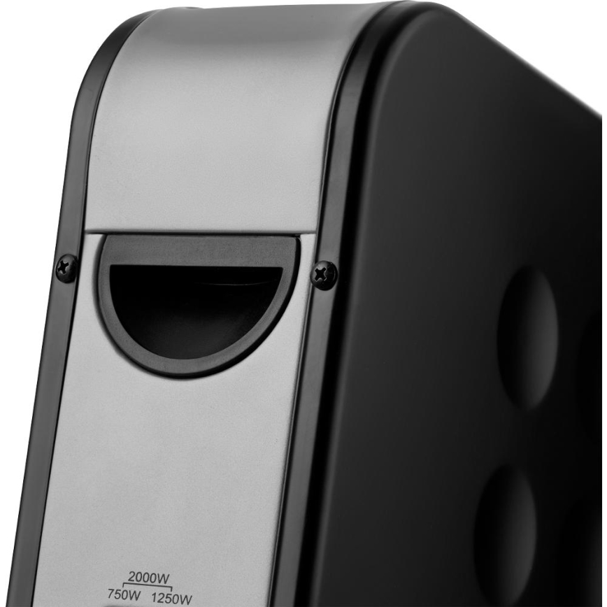 Sencor - Električni direktni grejač/konvektor 750/1250/2000W/230V termostat IP24 crna