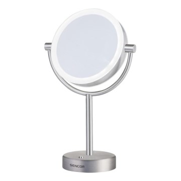Sencor - Kozmetičko ogledalo sa LED osvetljenjem LED/5W/230V, nerđajući čelik