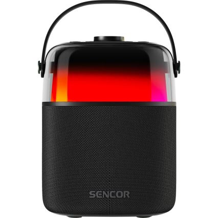 Sencor - LED RGB zvučnik sa bežičnim mikrofonima 35W 8000 mAh + 2x 1800 mAh IPX5 crna