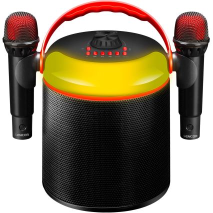 Sencor - LED zvučnik sa bežičnim mikrofonima 4000 mAh + 2x 1200 mAh