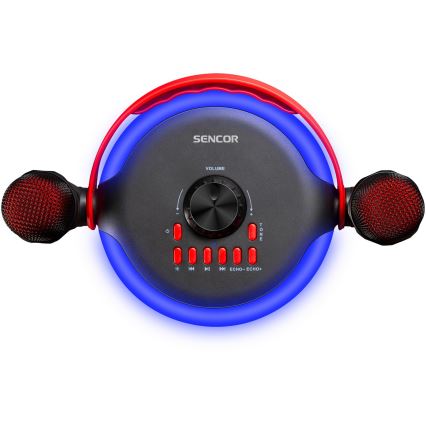 Sencor - LED zvučnik sa bežičnim mikrofonima 4000 mAh + 2x 1200 mAh