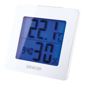 Sencor - Meteostanica sa LCD displejom i budilnikom 1xAA bela
