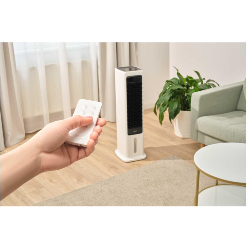 Sencor - Pametni prenosni rashladivač vazduha 60W/230V Wi‑Fi beo + daljinski upravljač