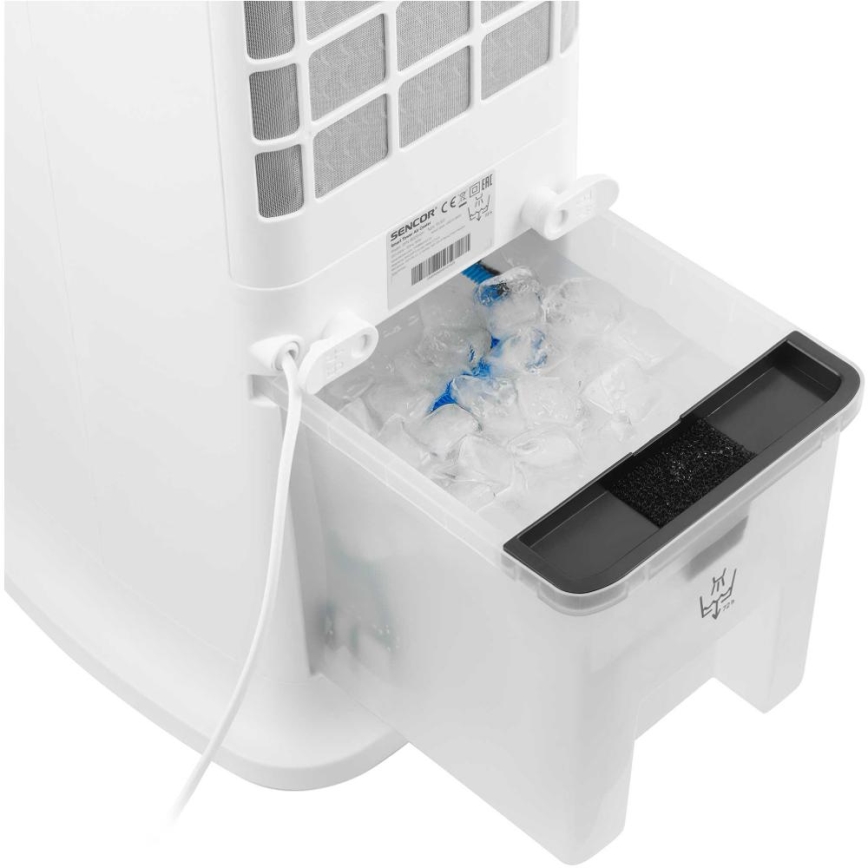 Sencor - Pametni prenosni rashladivač vazduha 60W/230V Wi‑Fi beo + daljinski upravljač