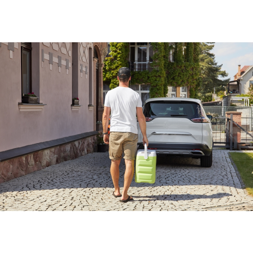 Sencor - Prenosni auto-frižider 30 l 55W/5V/12V/230V zelena/bela