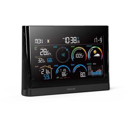 Sencor - Profesionalna vremenska stanica sa LCD ekranom u boji i budilnikom 5V/3xAAA + 3xAA
