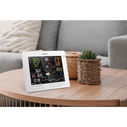 Sencor - Profesionalna meteostanica sa LCD displejom u boji 5V 1xCR2032 + 3xAA + 2xAA Wi-Fi Tuya