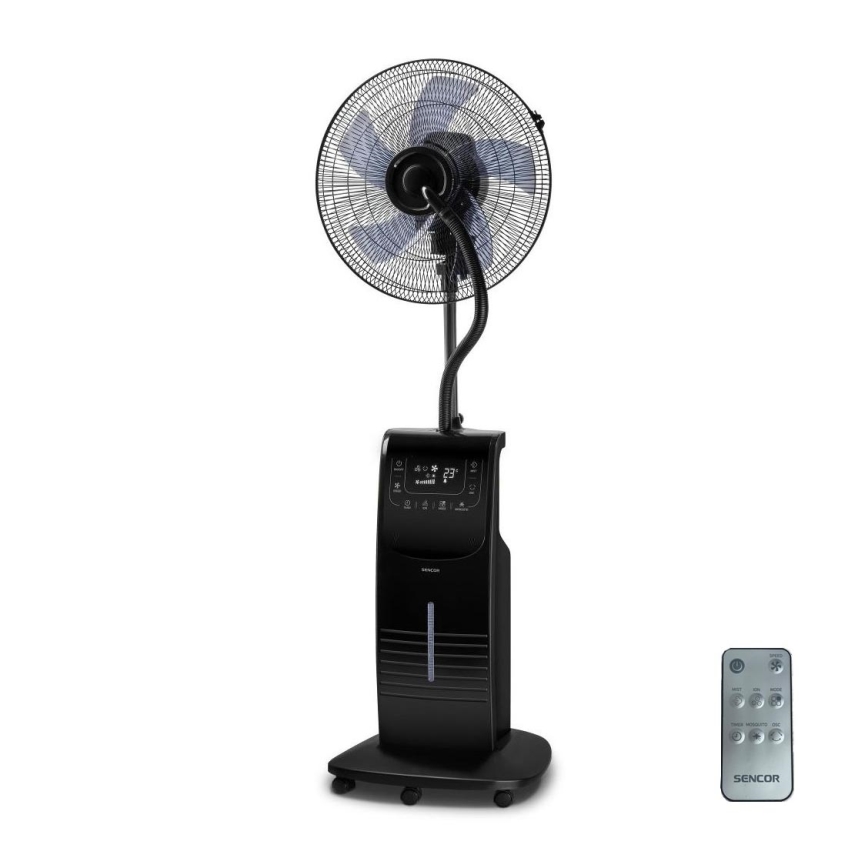 Sencor - Rashlađivač vazduha sa vodnim raspršivačem, 90 W/230 V, crni, sa daljinskim upravljačem