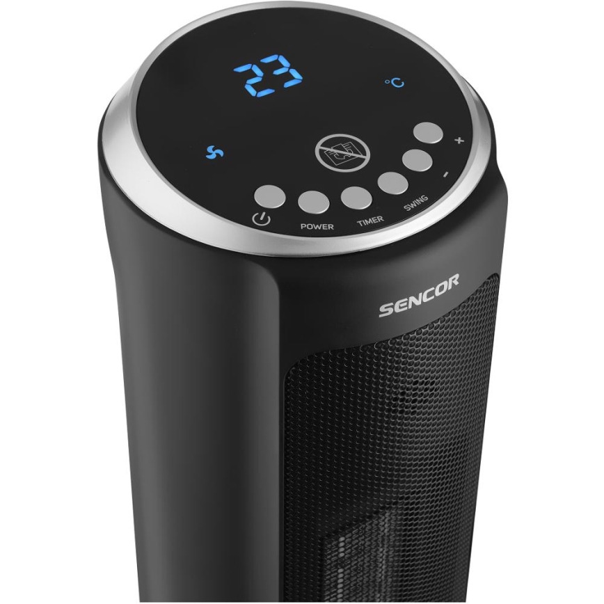 Sencor - Ventilator sa keramičkim grejnim telom 1300/2200W/230V crna + daljinski upravljač