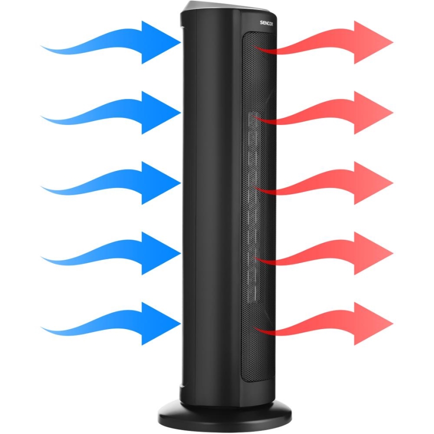 Sencor - Ventilator sa keramičkim grejnim telom 1300/2200W/230V crna + daljinski upravljač