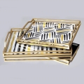 SET 2x dekorativna pladnja 40x30/35x25 cm zlatne boje