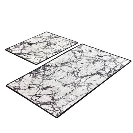 SET 2x kupatilske prostirke MARBLE 60/100 cm bela/crna