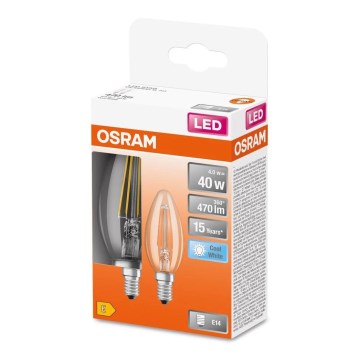 SET 2x LED filament sijalica B35 E14/4W/230V 4000K - Osram