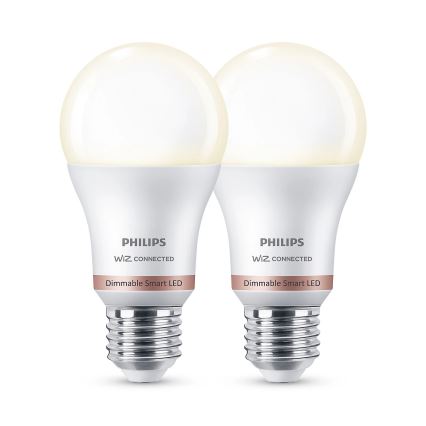 SET 2x LED prigušiva sijalica Philips A60 E27/8W/230V Wi-Fi