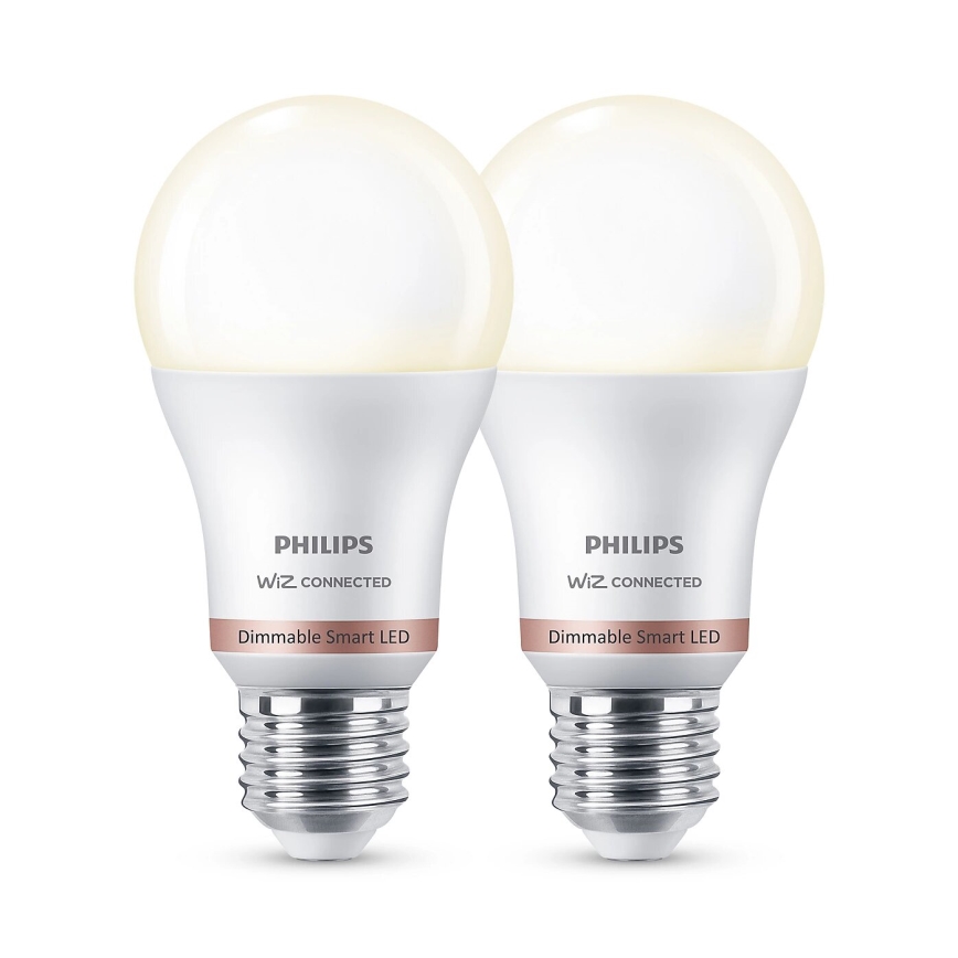 SET 2x LED prigušiva sijalica Philips A60 E27/8W/230V Wi-Fi