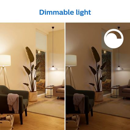 SET 2x LED prigušiva sijalica Philips A60 E27/8W/230V Wi-Fi