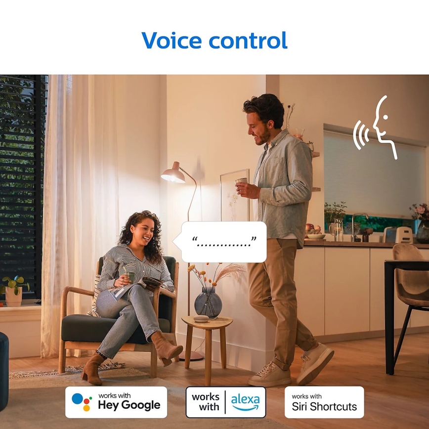 SET 2x LED prigušiva sijalica Philips A60 E27/8W/230V Wi-Fi