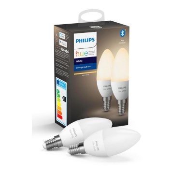 SET 2x LED prigušiva sijalica Philips Hue WHITE E14/5,5W/230V 2700K
