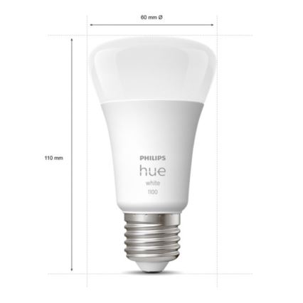 SET 2x LED prigušiva sijalica Philips Hue WHITE E27/9,5W/230V 2700K