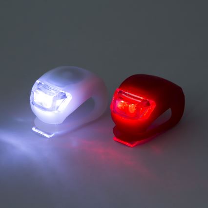SET 2x LED svetla za bicikl/1xCR2032 IP44 crvena/bela