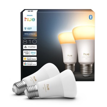 SET 2x prigušiva LED sijalica Philips Hue WHITE AMBIANCE E27/6W/230V 1000-20000K