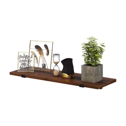 Set 2x zidnih polica SHELFY braon/crna