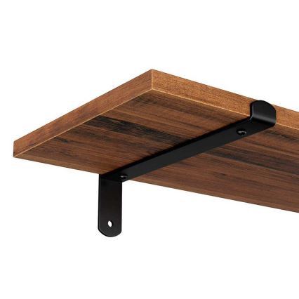 Set 2x zidnih polica SHELFY braon/crna