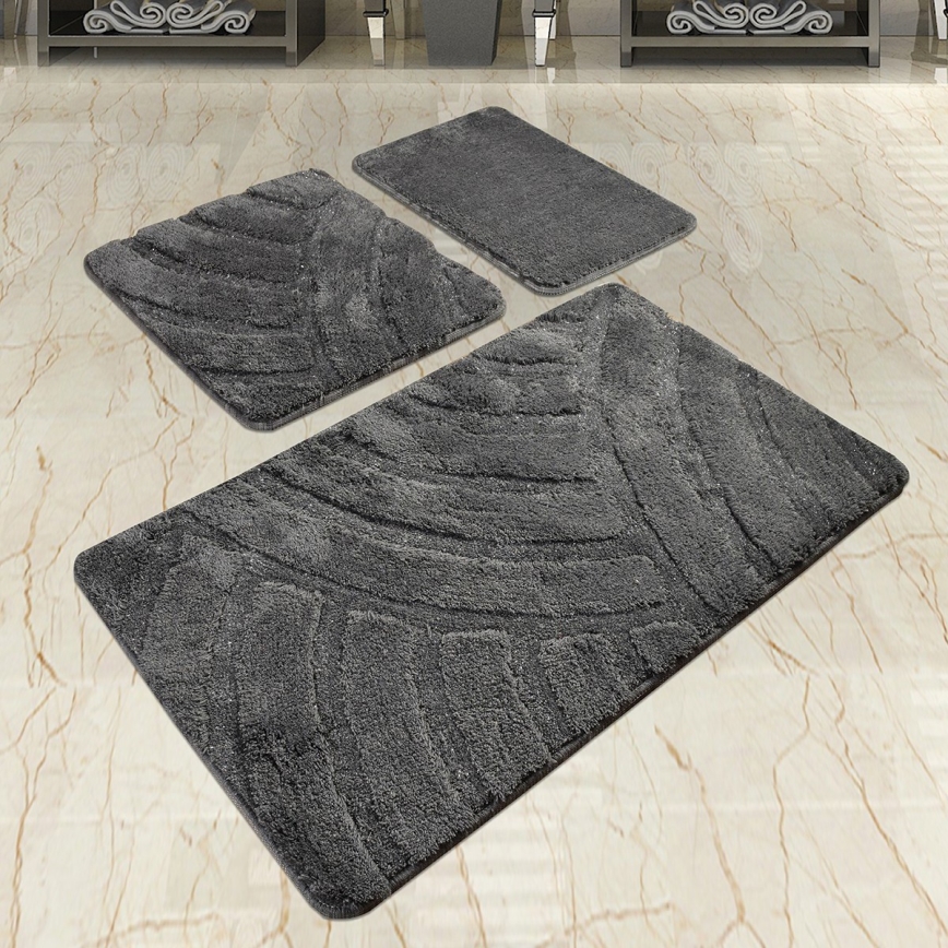 Set 3x kupatilske prostirke ALYA 60/60/100 cm antracit