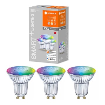Set 3x LED RGBW prigušiva sijalica SMART+ GU10/4,9W/230V 2700K-6500K Wi-Fi - Ledvance