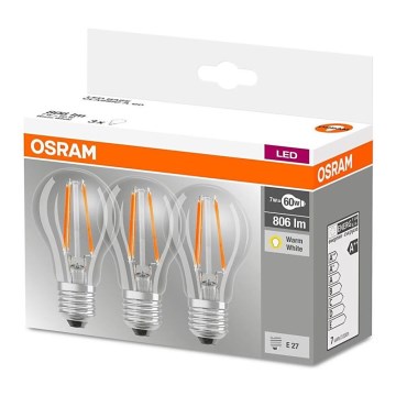 SET 3x LED sijalice VINTAGE E27/7W/230V 2700K - Osram