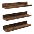 Set 3x zidne police SHELFY braon