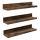 Set 3x zidne police SHELFY braon
