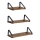 Set 3x zidnih polica SHELFY, braon/crna