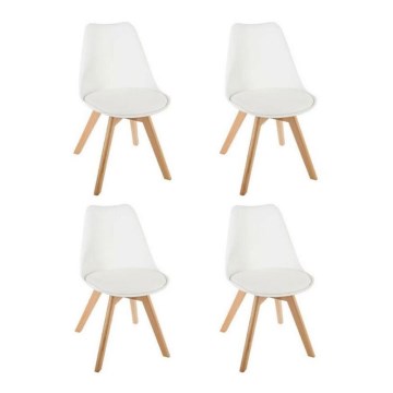 SET 4x trpezarijske stolice BAYA bukva/bela