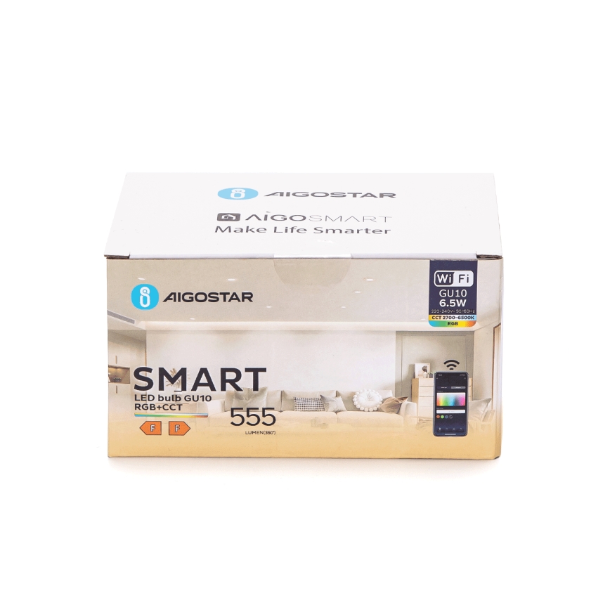 Komplet 6x LED RGBW prigušiva sijalica GU10/6,5W/230V 2700-6500K Wi-Fi - Aigostar