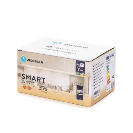 Komplet 6x LED RGBW prigušiva sijalica GU10/6,5W/230V 2700-6500K Wi-Fi - Aigostar