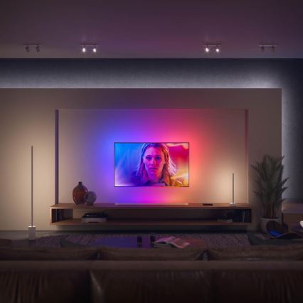 KOMPLET - LED RGBW prigušiva traka Philips Hue WHITE AND COLOR AMBIANCE 2m LED/20W/230V + 4x prigušiva sijalica Philips A60 E27/6,5W/230V 2000-6500K