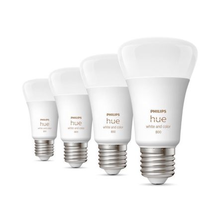 KOMPLET - LED RGBW prigušiva traka Philips Hue WHITE AND COLOR AMBIANCE 2m LED/20W/230V + 4x prigušiva sijalica Philips A60 E27/6,5W/230V 2000-6500K