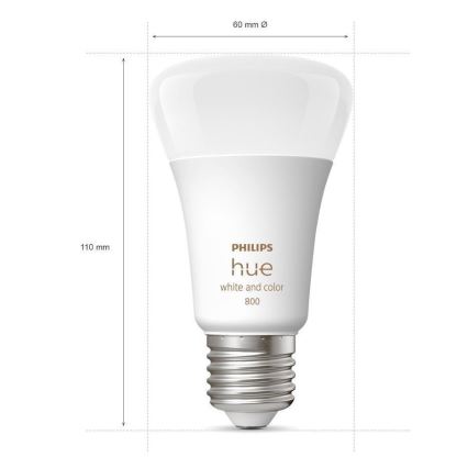 KOMPLET - LED RGBW prigušiva traka Philips Hue WHITE AND COLOR AMBIANCE 2m LED/20W/230V + 4x prigušiva sijalica Philips A60 E27/6,5W/230V 2000-6500K
