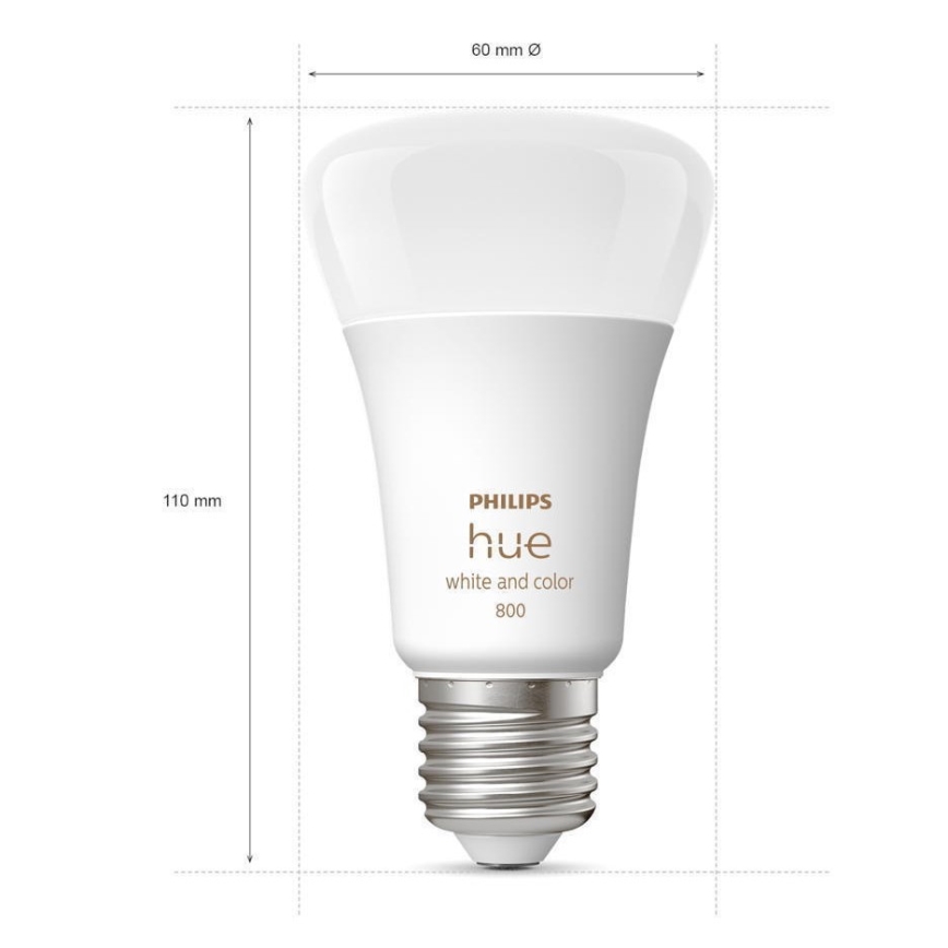 KOMPLET - LED RGBW prigušiva traka Philips Hue WHITE AND COLOR AMBIANCE 2m LED/20W/230V + 4x prigušiva sijalica Philips A60 E27/6,5W/230V 2000-6500K