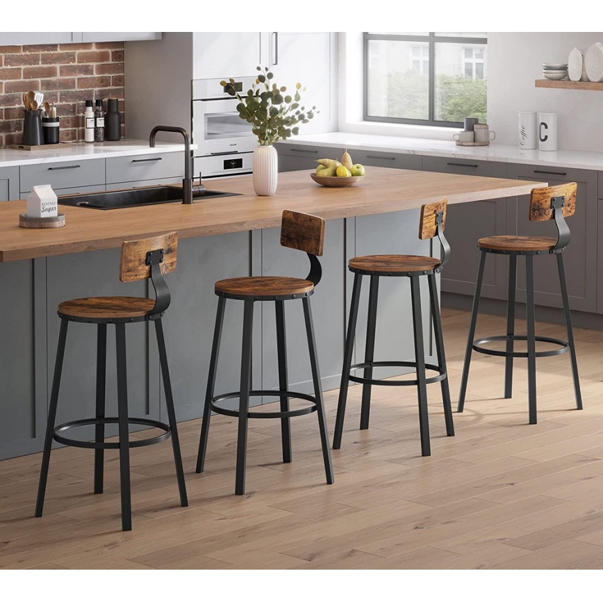 Set od 2 barskih stolica AVEN, braon/crna