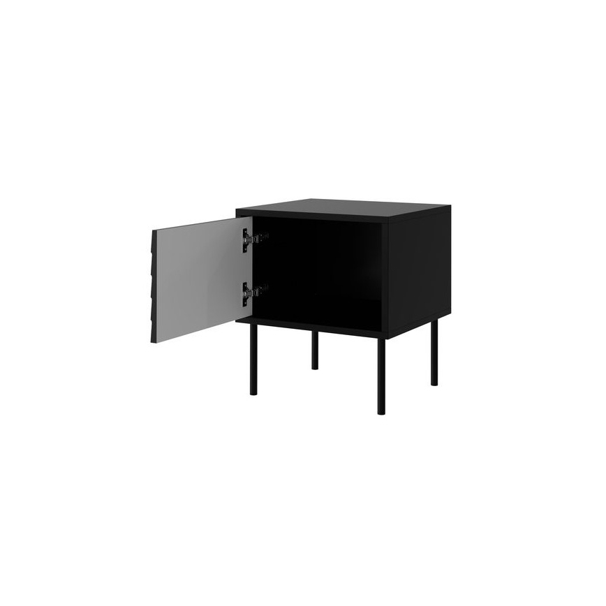 SET od 2 noćna stočića CORTINA 51x45 cm crne boje