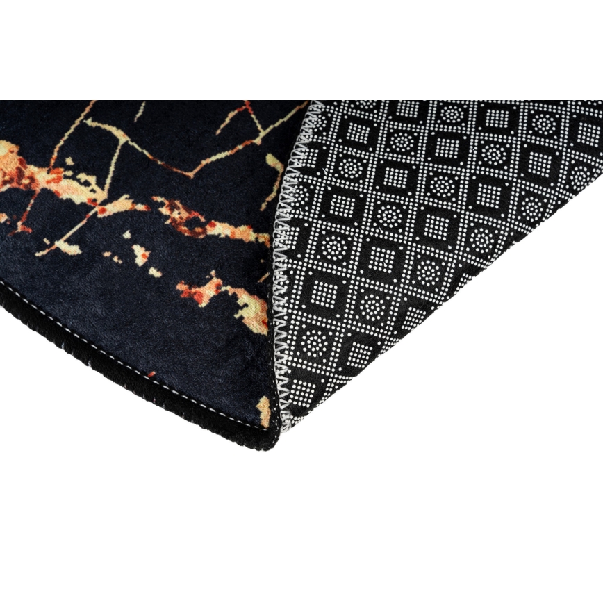 Set od 2 prostirke za kupatilo GOLDES 60/100 cm crna/zlatna