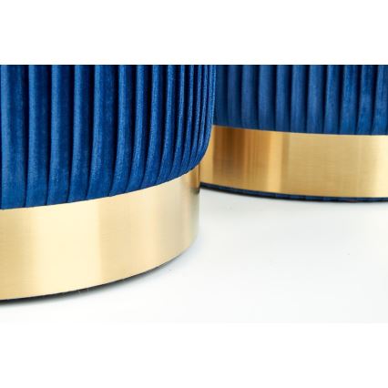 SET od 2 taburea MONTY, prečnika 36/66 cm, plavo-zlatni