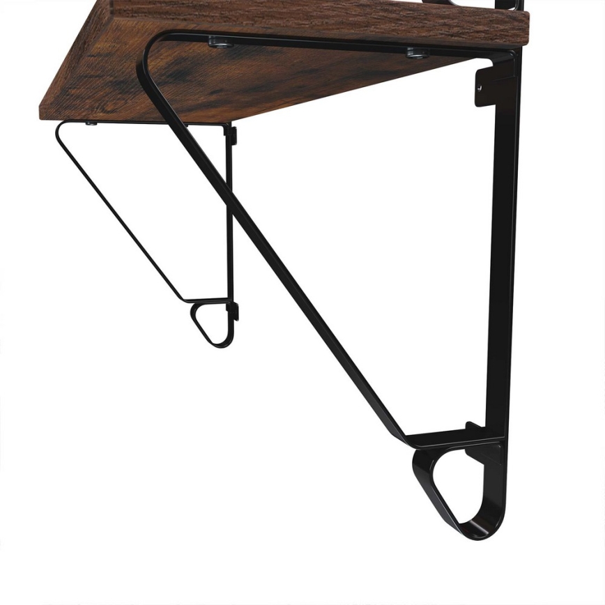 Set od 2 zidne police SHELFY, braon/crna