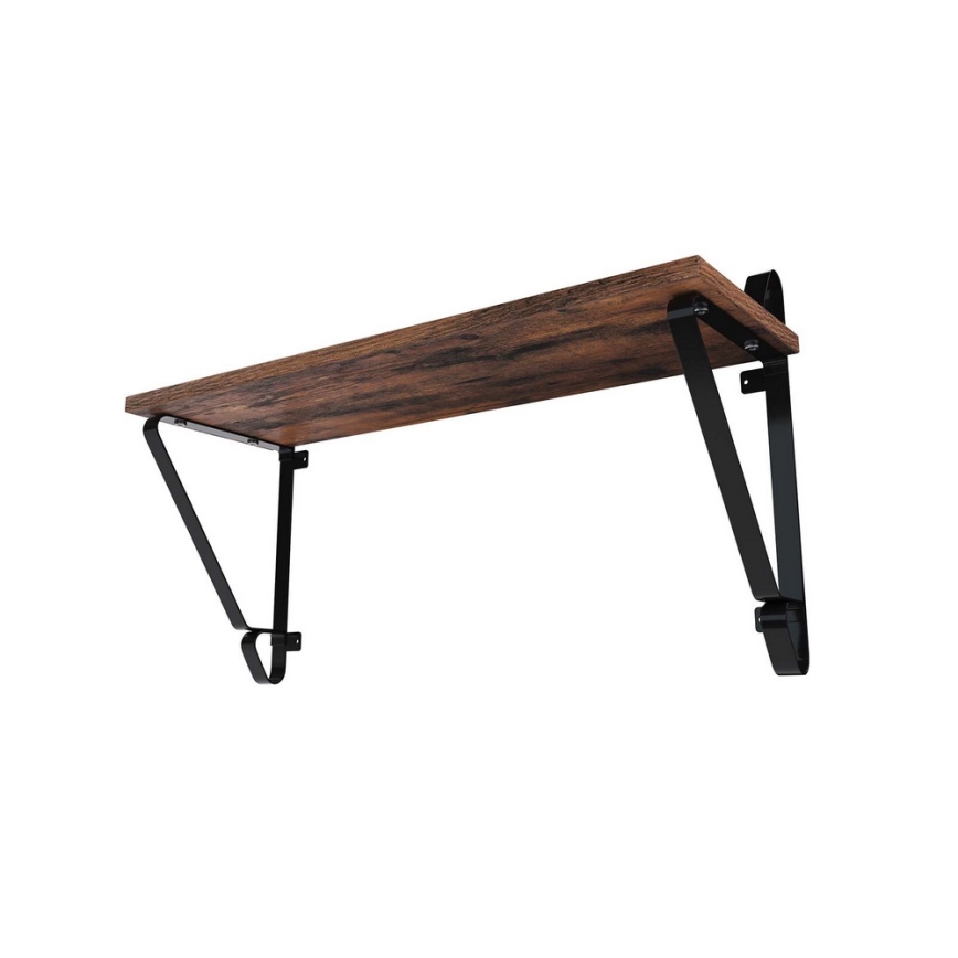 Set od 2 zidne police SHELFY, braon/crna
