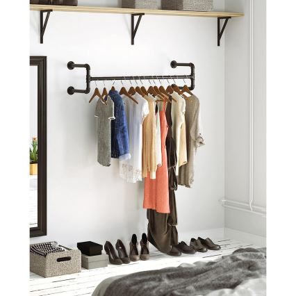 Set od 2 zidne vješalice za odjeću LINEA, crne