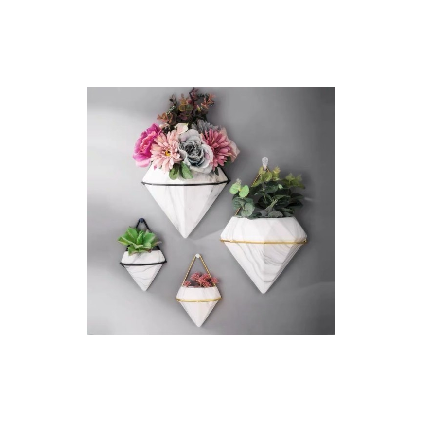 SET OD 2 zidnih saksija SEMELA 23x20 cm, zlatne