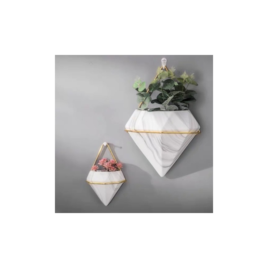 SET OD 2 zidnih saksija SEMELA 23x20 cm, zlatne